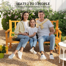 Outsunny Outdoor Bench With Liftable Middle Table, 153Cm Wood Garden Bench - thumbnail 6