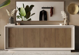 FurniComp LTD Furnicomp Berlin 4 Door 207Cm Cashmere And Mercure Oak Sideboard - thumbnail 4