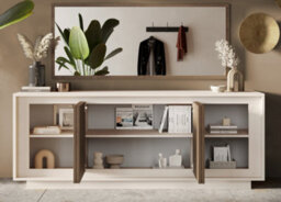 FurniComp LTD Furnicomp Berlin 4 Door 207Cm Cashmere And Mercure Oak Sideboard - thumbnail 5