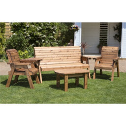 Marlborough Wooden 5 Seater Set With 1 X Bench Cushion Grey, 2 X Chair Cushion Grey & 2 X Scatter Cushion Grey - thumbnail 2