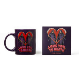 Steven Rhodes Love You To Death Purple Mug Candle With Pink Cherry Scent - thumbnail 1