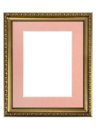 Frames By Post Shabby Chic Gold Frame With Pink Mount For Image Size 14 X 11 Inch
