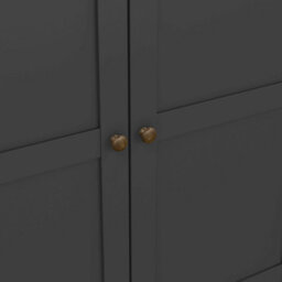 Wyld Haus Osaka Farmhouse Dark Grey Wooden Wardrobe 4 Doors 2 Drawers - thumbnail 9