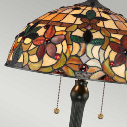 Luminosa Lighting Elstead Kami 2 Light Tiffany Table Lamp Vintage Bronze, E27 - thumbnail 3