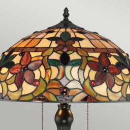 Luminosa Lighting Elstead Kami 2 Light Tiffany Table Lamp Vintage Bronze, E27 - thumbnail 4
