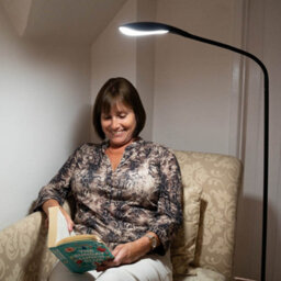 Grey High Vision Floor Standing Led Lamp - Mains Powered Light With Gooseneck Arm, Foot Switch & 400 Lumen Illumination - H138Cm - thumbnail 6