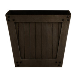 Simpa 2Pc Dark Brown Slatted Wood Style Plastic Planters 40Cm (Dia) - thumbnail 3