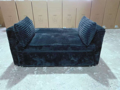 Dark Grey Iron Frame Double Sofa Bed With Sliding Mechanism