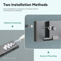 Gray Foldable Aluminium Wall Coat Rack 6 Hooks - thumbnail 5