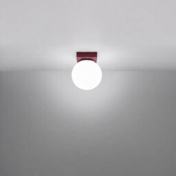Sollux Lighting Yoli Steel/glass Burgundy 1 Lights Minimalist Ceiling Lamps - thumbnail 3