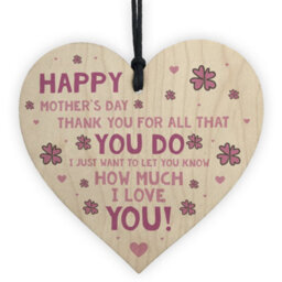 Red Ocean Cute Mothers Day Gift For Mum Nan Grandma Nanny Wooden Heart Gift For Her - thumbnail 1