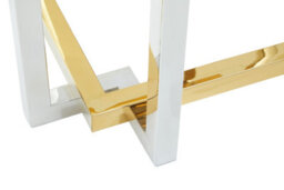 Orsina Glass Top Side Table, Gold And Silver Luxury Side Table, Modern Side Table With Glass Top, Sofa Side Table - thumbnail 6