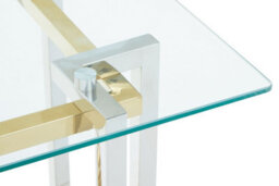 Orsina Glass Top Side Table, Gold And Silver Luxury Side Table, Modern Side Table With Glass Top, Sofa Side Table - thumbnail 4