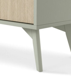 Arte Vibrant Forest Large Sideboard Cabinet H800mm W1580mm D380mm - Green & Oak Scandi For Contemporary Homes - thumbnail 3