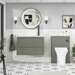 Royal Bathrooms Royal Bathroom Elmore 800mm Matt Green Wall Mounted Countertop Bathroom Vanity Unit 2 Drawer With Elena Basin - thumbnail 5