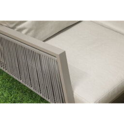 Dellonda Fusion 4 Piece Garden Corner Sofa & Table Set, Aluminium, Light Grey - thumbnail 6