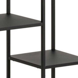 Wyld Haus Graz Matt Black Asymmetrical Metal Bookcase With 6 Shelves - thumbnail 6