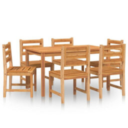 Walplus 7 Piece Garden Outdoor Dining Set Suitable For Backyard, Patio Solid Wood Teak - thumbnail 2