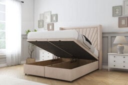 "Comfort Sunrise Sand Naples Ottoman Bed With Mattress With 54"" Wingback Headboard 3' Single" - thumbnail 2