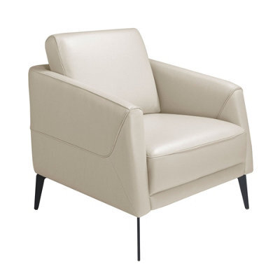 Angel Cerda Stylish Taupe Grey Leather Armchair For Modern Living Spaces - image 1