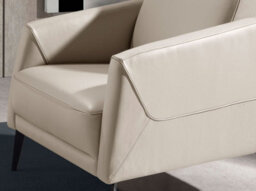 Angel Cerda Stylish Taupe Grey Leather Armchair For Modern Living Spaces - thumbnail 4