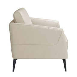 Angel Cerda Stylish Taupe Grey Leather Armchair For Modern Living Spaces - thumbnail 5