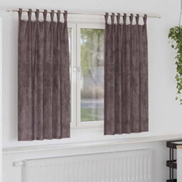 Berkfield Curtain With Curtains 2 Pcs Brown 175 X 140 Cm Velvet