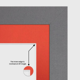 AK Frames 26X8 Dark Grey Modern Multi Photo Frame With Poppy Red Mount - Holds 5 Apertures (5X) 6X4 Photos - thumbnail 7