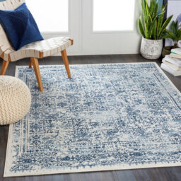Livabliss Roma-Vintage Blue White Traditional Boho Living Dining Bedroom Rug 160 X 215 Cm Easy Care, Non Shedding - thumbnail 2