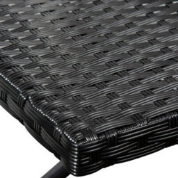 Evre Capri Folding Side Rattan Table Outdoor, Drinks, Camping Lightweight Wicker & Portable - Black - thumbnail 4