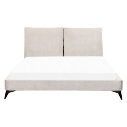 Beliani Bed Corduroy Melle 160 X 200 Cm (Eu King Size) Light Beige - thumbnail 5