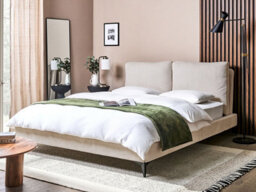 Beliani Bed Corduroy Melle 160 X 200 Cm (Eu King Size) Light Beige - thumbnail 2