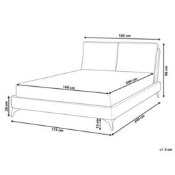 Beliani Bed Corduroy Melle 160 X 200 Cm (Eu King Size) Light Beige - thumbnail 3