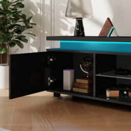Black 150Cm High Gloss Tv Stand Rgb Led - thumbnail 4