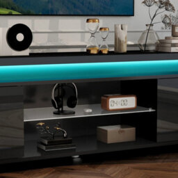 Black 150Cm High Gloss Tv Stand Rgb Led - thumbnail 3