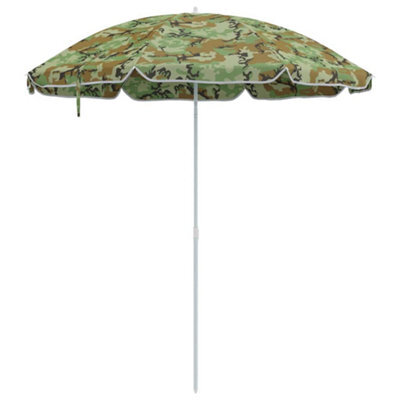 Berkfield Adjustable Beach Parasol With Aluminium Pole Camouflage 240 Cm