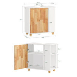Sobuy Bzr75-W, Under Sink Cabinet Bathroom Vanity Unit Bathroom Storage Cabinet-Clearance,white,w60Xd30Xh60 - thumbnail 3