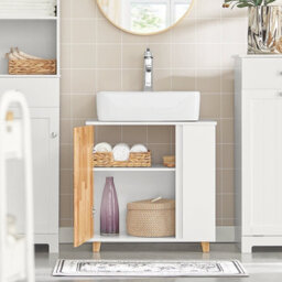 Sobuy Bzr75-W, Under Sink Cabinet Bathroom Vanity Unit Bathroom Storage Cabinet-Clearance,white,w60Xd30Xh60 - thumbnail 4