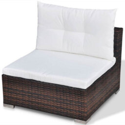 Walplus 5 Piece Garden Lounge Set With Cushions Poly Rattan Brown - thumbnail 8