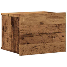 Berkfield Wall-Mounted Bedside Cabinet Old Wood 40X32X30 Cm - thumbnail 2