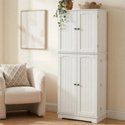 Kitchen Pantry Cupboard Freestanding Tall Storage Cabinet With 6 Door - thumbnail 4