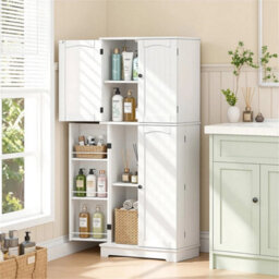 Kitchen Pantry Cupboard Freestanding Tall Storage Cabinet With 6 Door - thumbnail 6