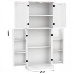 Kitchen Pantry Cupboard Freestanding Tall Storage Cabinet With 6 Door - thumbnail 2