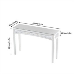 Artloge 120Cm Luxury Mirrored Crushed Diamond Console Table Hallway Living Room Beautiful - thumbnail 2