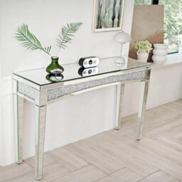 Artloge 120Cm Luxury Mirrored Crushed Diamond Console Table Hallway Living Room Beautiful - thumbnail 4