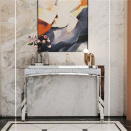 Artloge 120Cm Luxury Mirrored Crushed Diamond Console Table Hallway Living Room Beautiful - thumbnail 8