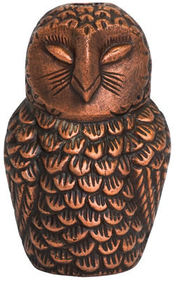 Ivyline Cast Aluminium Owl Candle Holder - Aluminium - L8.5 X W7.5 X H14.5 Cm - Antique Copper - image 1