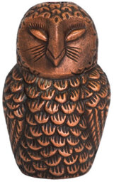 Ivyline Cast Aluminium Owl Candle Holder - Aluminium - L8.5 X W7.5 X H14.5 Cm - Antique Copper - thumbnail 1