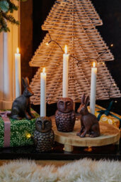 Ivyline Cast Aluminium Owl Candle Holder - Aluminium - L8.5 X W7.5 X H14.5 Cm - Antique Copper - thumbnail 5