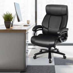 Costway Big &tall Office Chair Swivel Padded Executive Chair Ergonomic Computer Desk Chair Adjustable Height - thumbnail 4